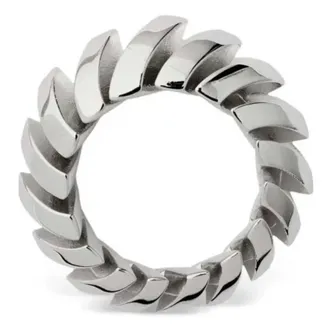 Burberry Silver Rose Thorn Ring, Size 53