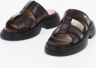 Ganni Eco-Leather Flat Sandals with Rubber Sole size 37