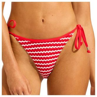 Seafolly Mesh Effect Tie Side Rio Pant Bikini-Bottom f&uuml;r Damen | rot/rosa