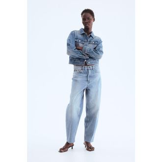 H&M Denim Jacket in Washed Denim Blue at Nordstrom, Size Xx-Small