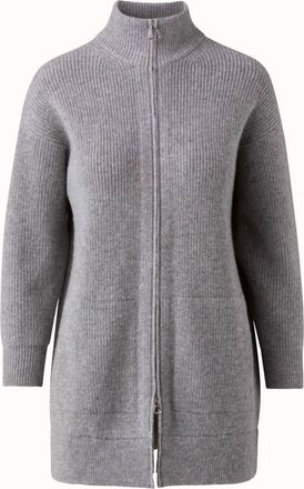 Akris Womens Cashmere Ribbed Cardigan In Smoke