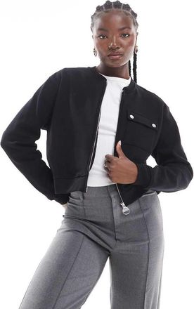 Barbour Della - Giacca bomber felpata nera-Nero