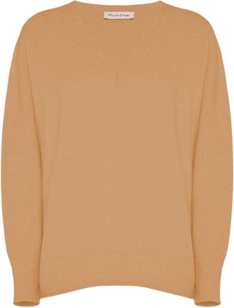Manila Grace Maglione con scollo a V - - Knitwear - Donna - Beige - S