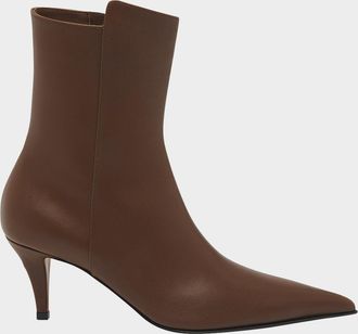 Alexander McQueen Leather Zip Stiletto Ankle Boots