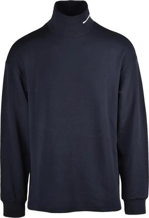 Emporio Armani Mock Neck Black Technical Sweatshirt
