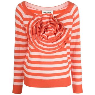 Sonia Rykiel Truien & Vesten, Dames, Roze, M, Flower 3D Pullover