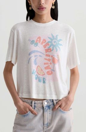 AG - Adriano Goldschmied Charli Boxy Linen Blend T-Shirt in Aperitivo Hour at Nordstrom, Size X-Large