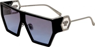 Philipp Plein Womens SPP040M65700Y SPP040M 65 700Y Sunglasses - Black - One Size