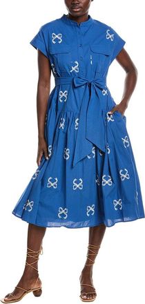 Gracia Embroidered Sleeveless Belt Dress