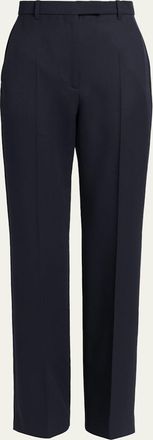 Alexander McQueen High-Rise Straight-Leg Wool Trousers