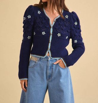 Hunter Bell Willow Cardigan In Blue