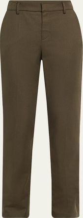 Brunello Cucinelli Cotton Stretch Slim-Leg Cigarette Pants With Slits