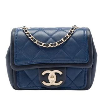 Chanel Pre-owned Vintage Mini Flap Bag - Dames - Pre-owned - Blauw - Maat: ONE Size Zijde