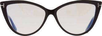 Tom Ford Blue Light Block Cat Eye Ladies Eyeglasses FT5843-B 005 56