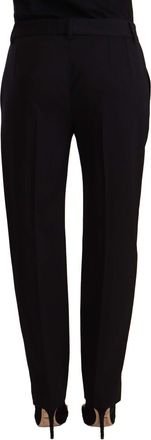 Dolce & Gabbana Womens Black Mid Waist Skinny Trouser Wool Pants Virgin Spandex