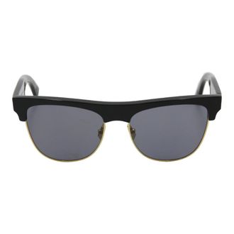 Bottega Veneta Accessoires, Dames, Zwart, ONE Size, Goudkleurige Vierkante Zonnebril