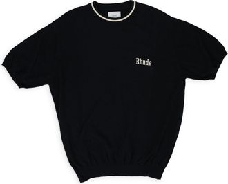 Rhude Black Logo Knit Tee
