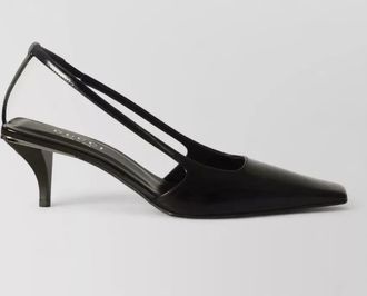 Gucci crystal logo slingback pumps leather sole