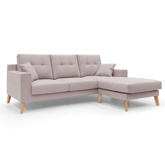 Divani.Store Danish Sof&aacute; Rinconero Moderno Reversible De Tela Suave E Impermeable 237 Cm Rosa