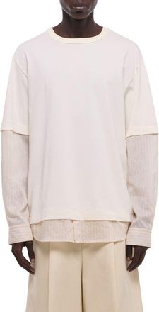 Helmut Lang Layered Cotton T-Shirt in Vintage White at Nordstrom, Size Xx-Large