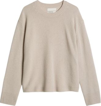 Marc O'Polo Truien LSL Ronde Hals Split - Dames - Ronde hals truien - Beige - M - Wol - Truien & Vesten