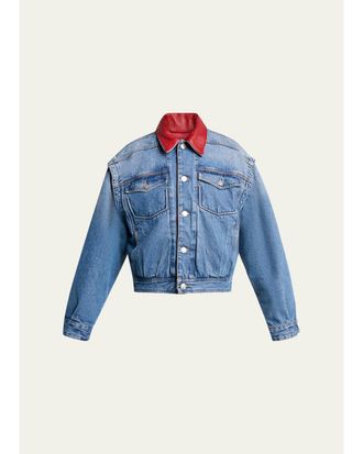 Isabel Marant Devyn Reversible Leather & Denim Jacket
