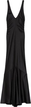Sportmax Katia Maxi Jurk - Dames - Maxi kleedjes - Grijs - S - Polyester - Kleedjes