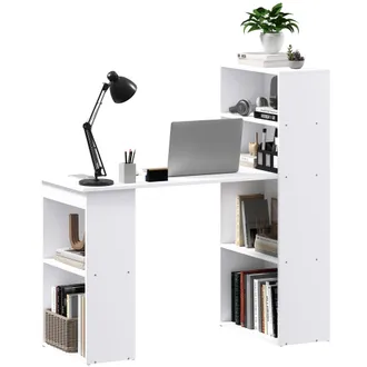 HOMCOM Scrivania Computer Con Libreria Salvaspazio Tavolo Da Pranzo Porta Pc - Homcom
