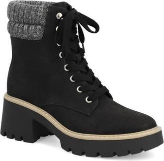 Mia Kynlee Lace-Up Bootie in Black Brush at Nordstrom, Size 6.5