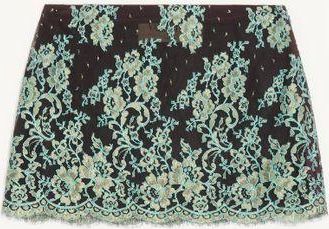 Valentino Gonna Corta In Pizzo Donna CIOCCOLATO/TURCHESE 36