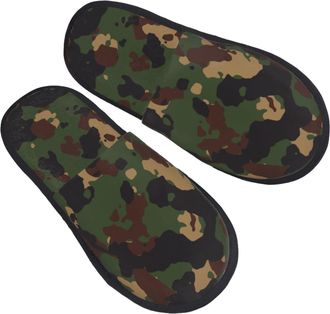 Generic Camoflauge Striped Unisex Slippers Fluffy Shoes Warm House Shoes For Indoor Winter Bedroom L