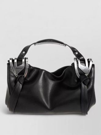 Diesel knot handle structured leather shoulder bag