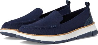 Cole Haan Zerogrand Revel Stitchlite Venetians Womens Shoes Navy Knit/Croc Print : 5.5 B - Medium, Leather