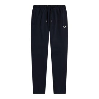 Fred Perry Broeken, Heren, Blauw, XL, Katoen, Blauwe Klassieke Sweatpant Broek