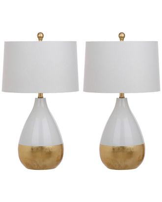 Safavieh Set Of 2 Kingship 24In White And Gold Table Lamps