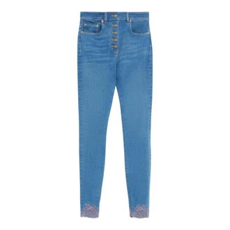 Valentino Jeans Ajustados con Encaje - Jeans - Mujer - Azul - W28