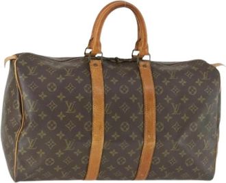 Louis Vuitton Pre-owned Canvas Weekendtas - Dames - Vintage Weekendtas - Bruin - ONE Size - Vintage