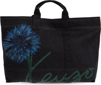 Kenzo Tulip Large Tote - Heren - Shoppers - Blauw - ONE Size - Katoen - Tassen