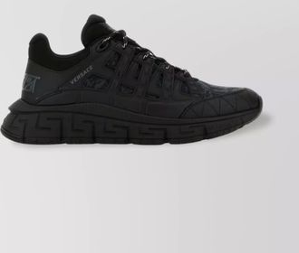 Versace leather and fabric low-top sneakers
