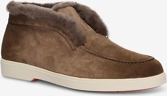 Santoni Desert Boots aus Wildleder mit Shearling-Futter