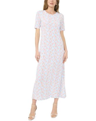 Vince Camuto 3/4 Sleeve Crewneck Maxi Dress