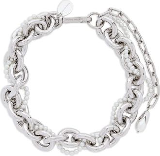 Simone Rocha Choker a catena con perle - Argento
