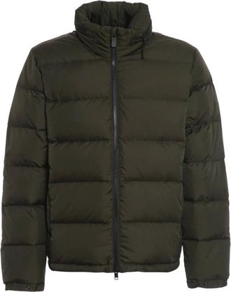 Aspesi Jassen, Heren, Groen, S, Leer, Pocoelastica Re-Quilted Jacket