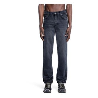 Represent Straight Fit Jeans, male, Black, W30, Blackwashed Denim Straight Leg Jeans