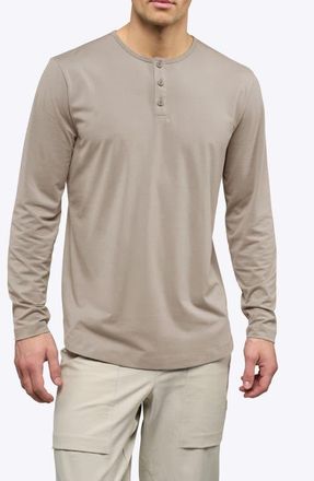 Cuts AO Curved Hem Long Sleeve Henley in Pure Cashmere at Nordstrom, Size Xx-Large