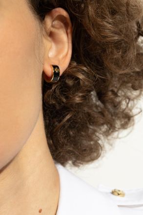 Tory Burch Earrings With Logo, Womens, Black