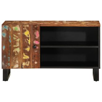 Berkfield Home TV Cabinet 80x33x46 cm Solid Wood Reclaimed&Engineered Wood in Brown | Size: 80 x 33 x 46 cm