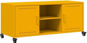 vidaXL Vidaxl - Mueble para tv acero laminado en frío amarillo 100,5x39x43,5 cm