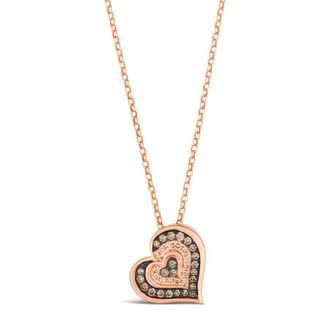 Le Vian Ladies Hearts Pendant Necklace set in 14K Strawberry Gold TSJC 9