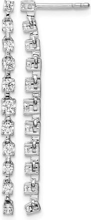 Diamond2Deal 14K White Gold 0.72 ct Lab Grown Diamond Dangle Earrings VS Clarity, G-H Color